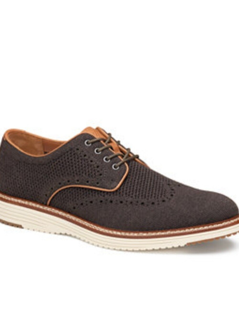 Men's Johnston and Murphy Trufoam, Dark Brown Upton Knit Wingtip Size 9.5